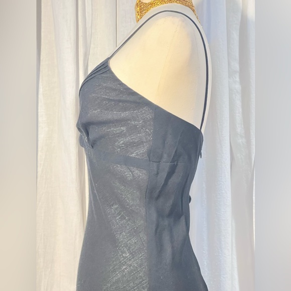 Helen Wang classic black empire waist A-line slip dress-wool blend-EUC - Picture 8 of 10